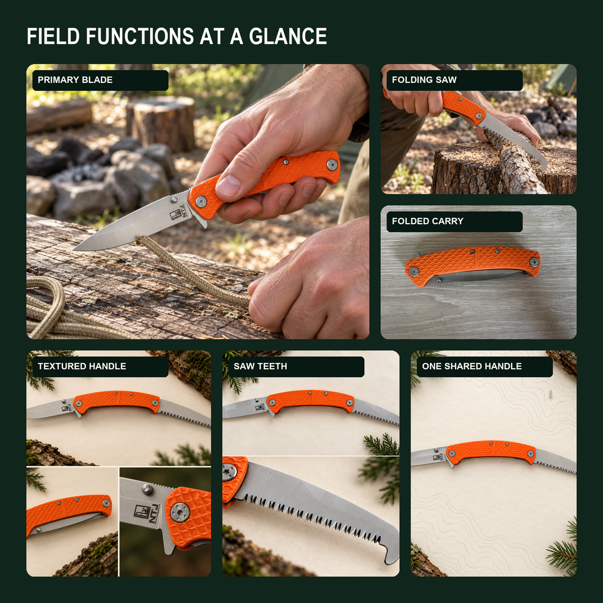 NTJ 814 blade, saw, carry, handle, and tooth details at a glance