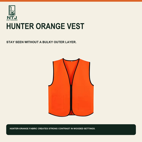NTJ Hunter Orange Zip-Front Safety Vest